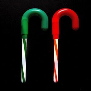 Lot of 12 8 3/4" Candy Cane Stripe Glow Sticks with Plastic Topper New!